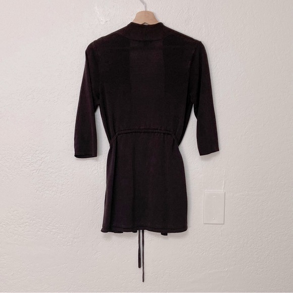 Eileen Fisher Petite Brown 3/4 Sleeve Cardigan Tie Waist, Size PP - Picture 4 of 5